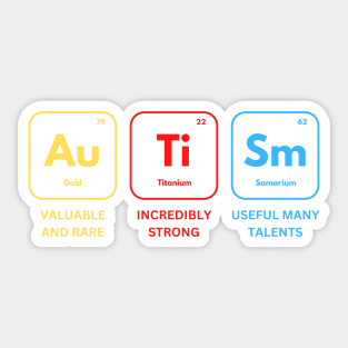 Autism Awareness Women Men Kids Elements Periodic Table ASD Sticker